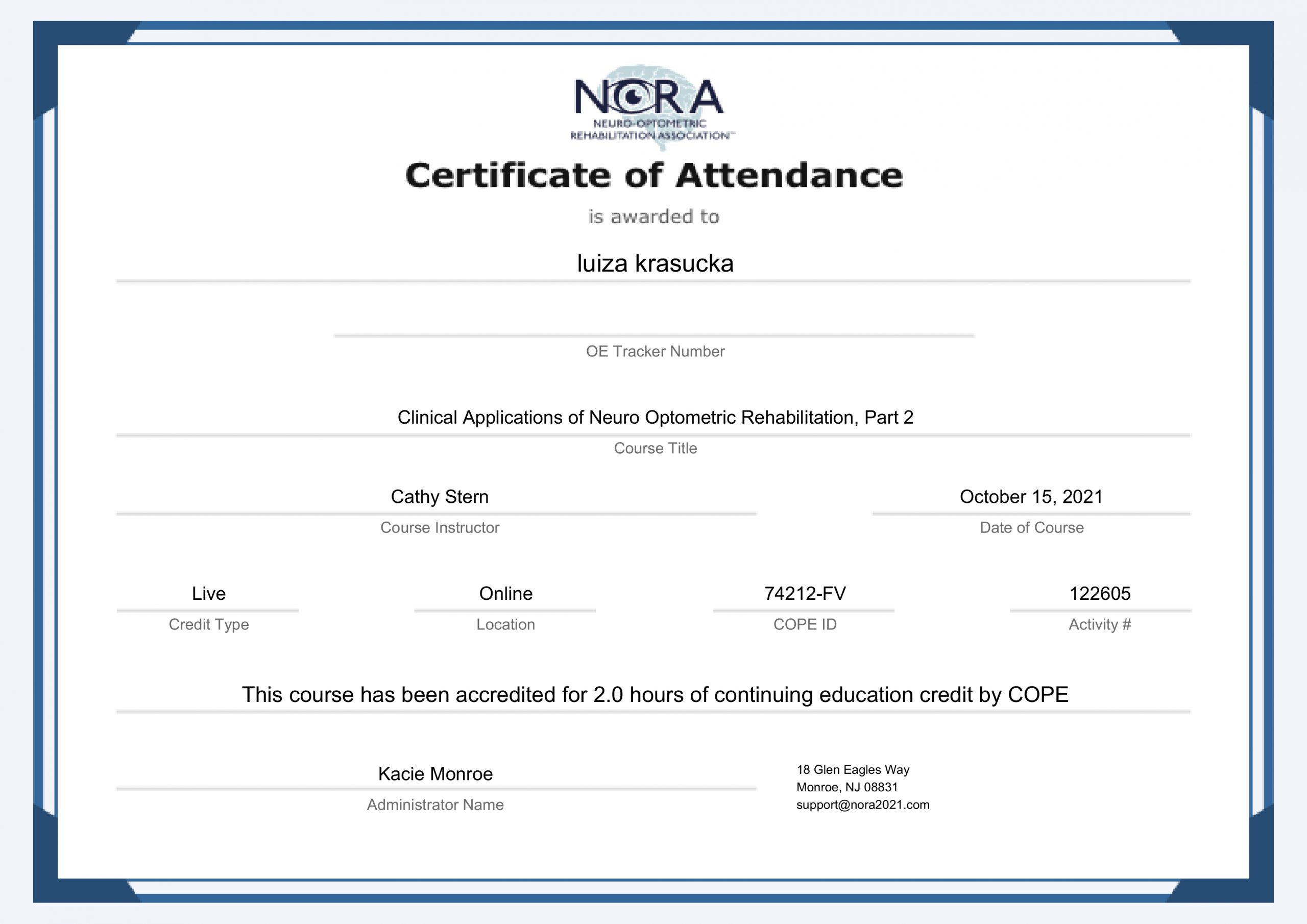 Clinical Applications of Neuro Optometric Rehabilitation, Part 2